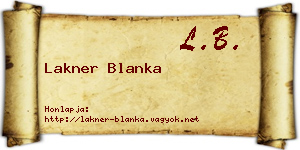 Lakner Blanka névjegykártya